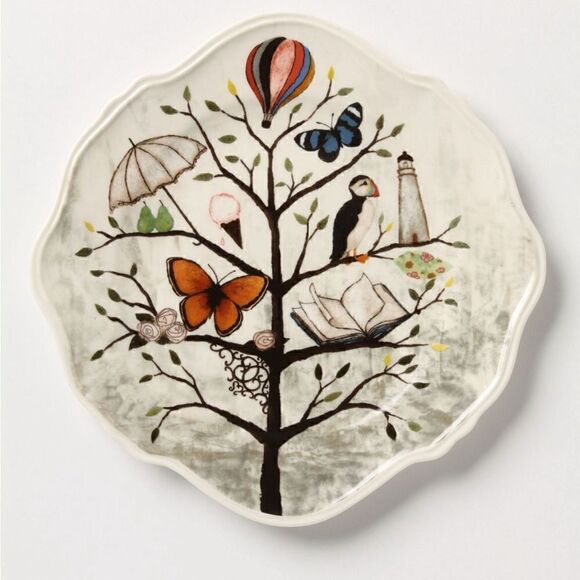 Rebecca Rebouche Curious Deciduous flutter & flounce dinner plate. - Picture 1 of 4